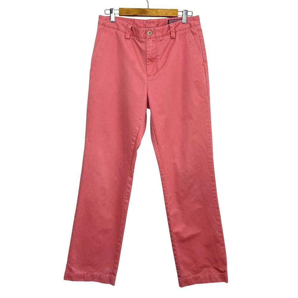Vineyard Vines Men's Cotton Collegiate Pant 32x32 in Salmon Jetty Red